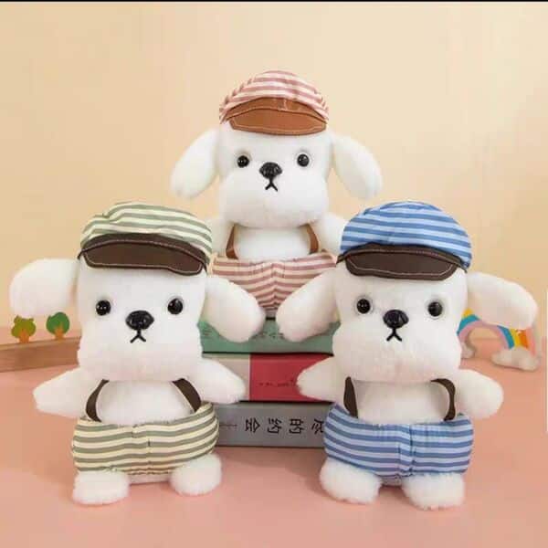 PELUCHE PERRO RAYADO 22CM