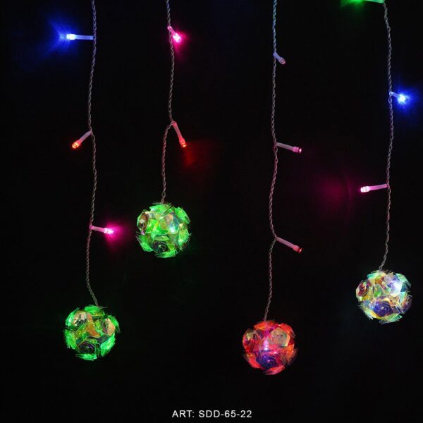 LUZ LED CORTINA MULTICOLOR BOLAS TORNASOLADAS SDD-65-22-60