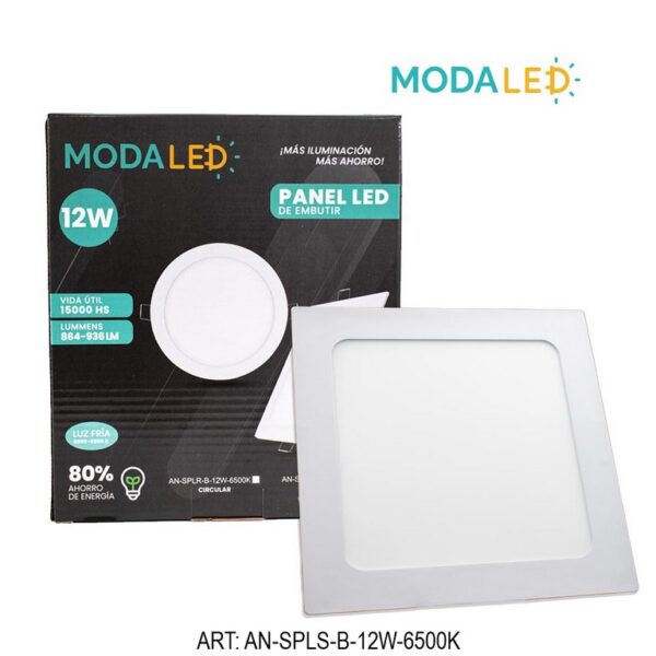PANEL LED 12W CUADRADO FRIO 16,7CM AN-SPLS-B-12W-6500k