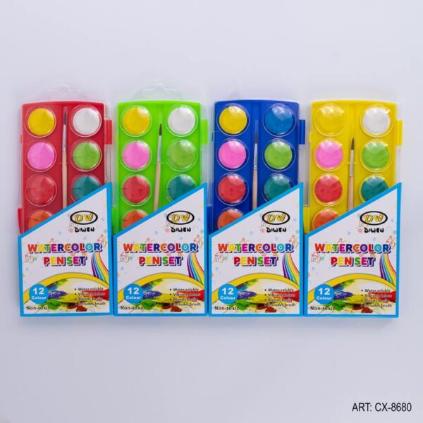 Acuarela Con Pincel 12 ColoresCX-8680