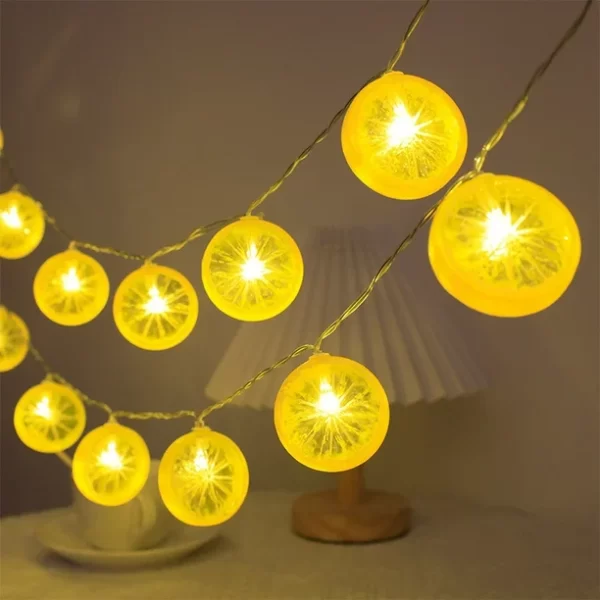 GUIRNALDA DE LUZ LED CÁLIDA 10 LUCES FORMA LIMÓN SDD-76-9